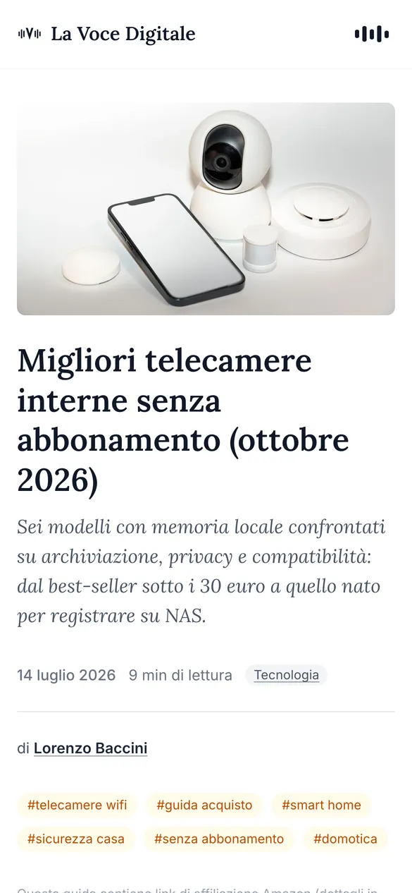 Schermata di La Voce Digitale da telefono: guida all'acquisto